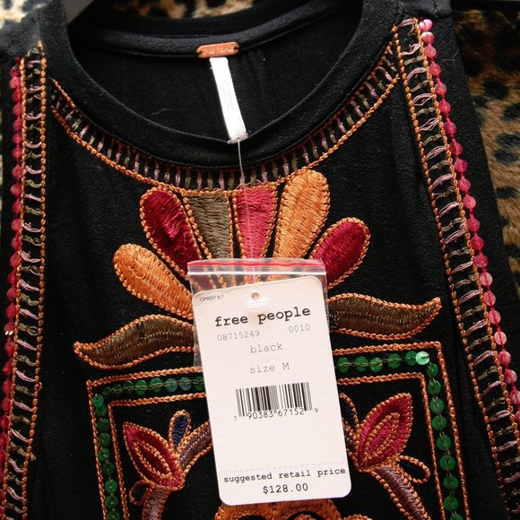 free people isabella embroidery  TANK TOP SIZE M - Picture 2 of 6